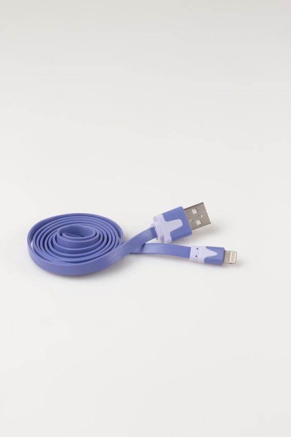 Kabel USB – SLIM metalowe końcówki IPHONE SE/8/X/XR / XS/11/12 Lightning ładowarka iPhone 1 Metr LILIOWY