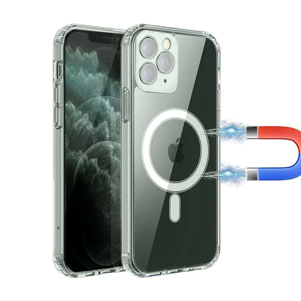 Etui do iPhone 11 Pro z MagSafe, osłona na aparat, transparentne