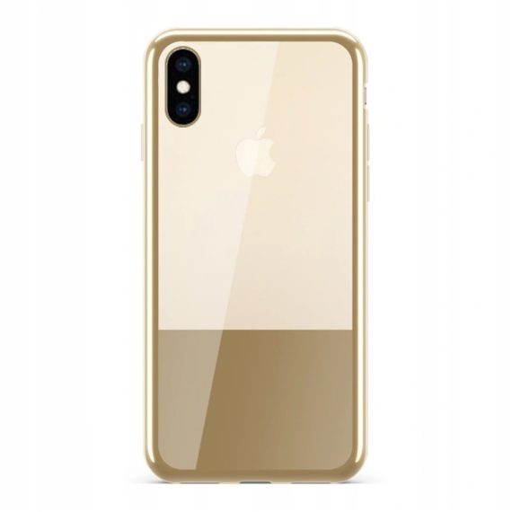 Etui do iPhone X/XS eleganckie złote window case