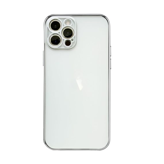 Etui do iPhone 12 Pro luksusowe cienkie matowe ze srebrną ramką