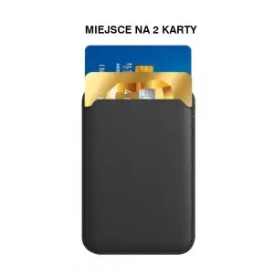magnetyczny skorzany portfel z kieszeni na karty czarny 6