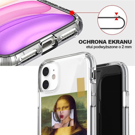 mock u iphone 11 przezroczyste z nadrukiem mona2