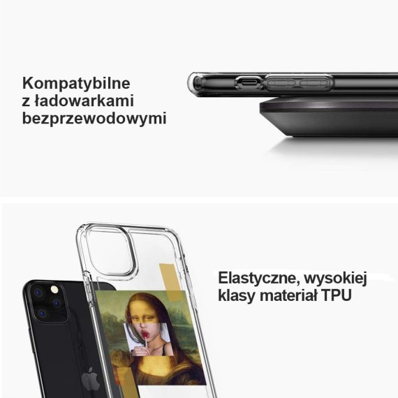 mock u iphone 11 przezroczyste z nadrukiem mona3