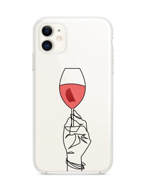 mock u iphone 11 przezroczyste z nadrukiem wino1