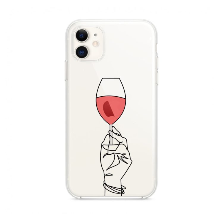 mock u iphone 11 przezroczyste z nadrukiem wino1
