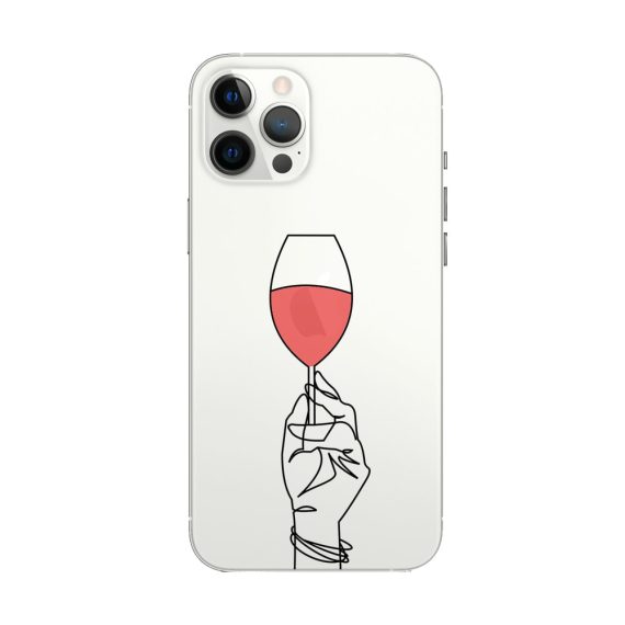 mock u iphone 12 pro przezrocyste z nadrukiem wino1