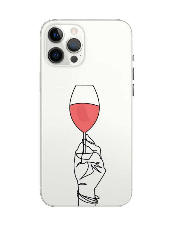 mock u iphone 12 pro przezrocyste z nadrukiem wino1
