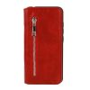 Etui do iPhone XR zamykana obudowa typu książka z portfelem jak portmonetka czerwona