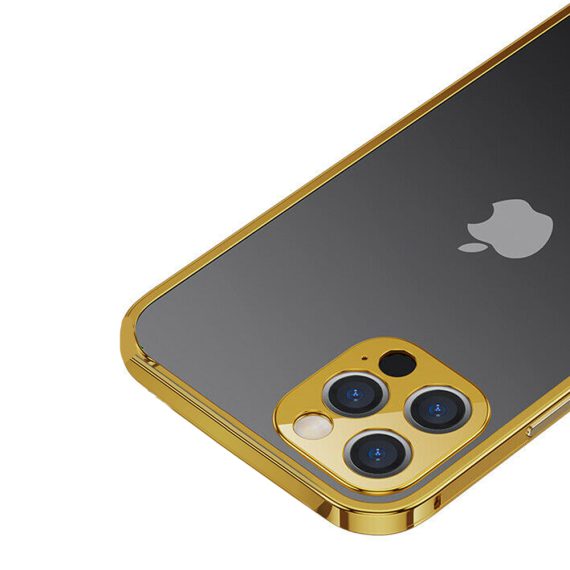 etui do iphone 12 pro ochrona aparatu ze złotą ramką 2