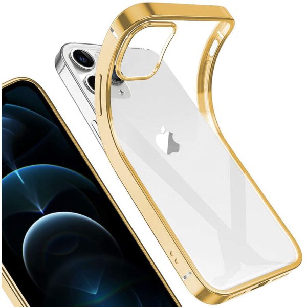 case iphone 12 pro max ze złotą ramką 1