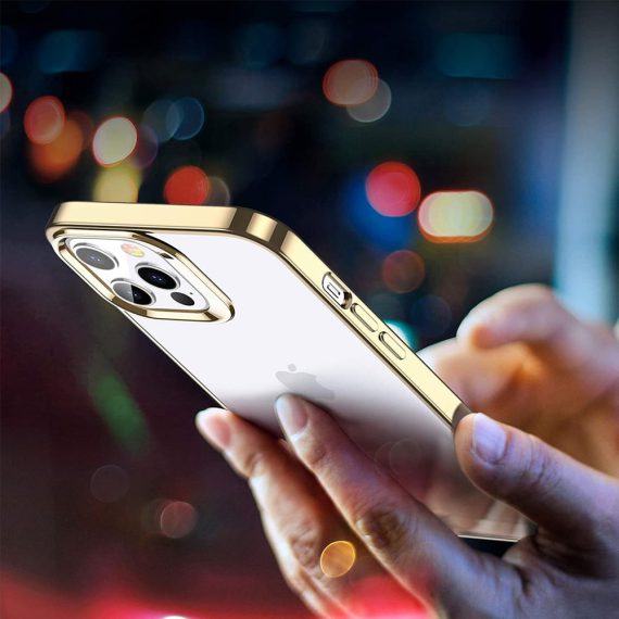 case iphone 12 pro max ze złotą ramką 11