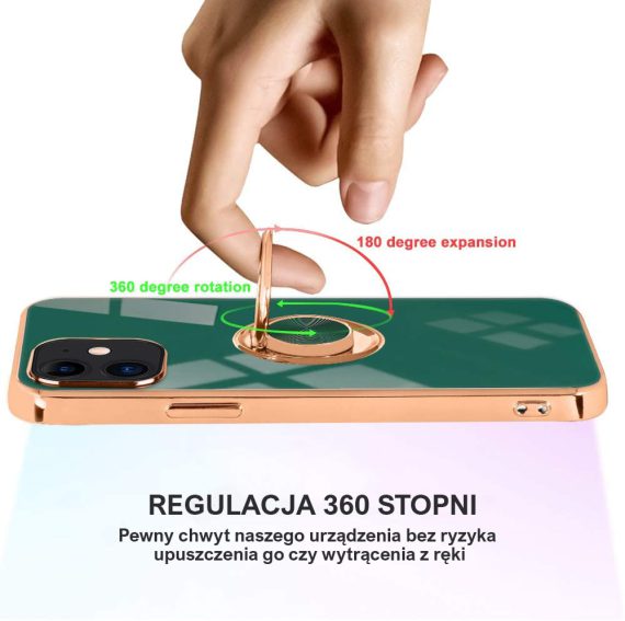 etui iphone 12 zielone luksusowe z uchwytem do trzymania 2