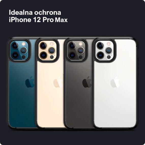 etui iphone 12 pro max czarna ramka wzrocnione krawędzie bumper 4
