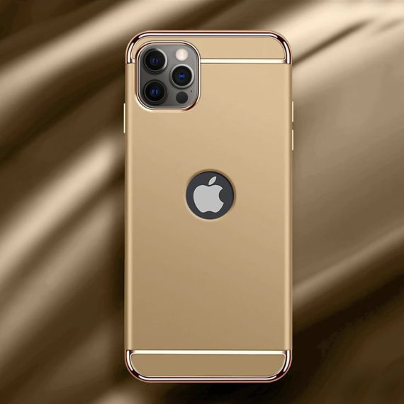 etui iphone 12 pro max złote ze złotem 3in1 1