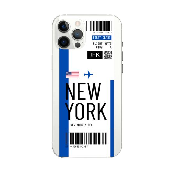 Etui do iPhone 12 Pro Max z nadrukiem bilet lotniczy New York