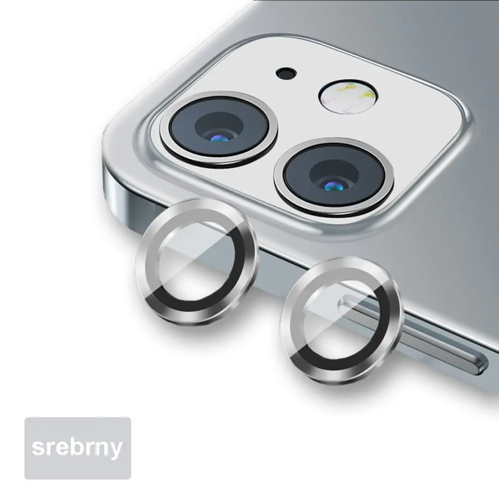 metalowa osłona obiektywów szkło na aparat iphone 12 srebrny