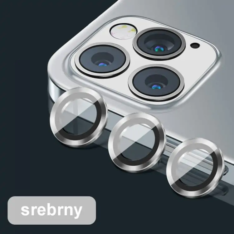 metalowa osłona obiektywów szkło na aparat iphone 12 mini srebrne