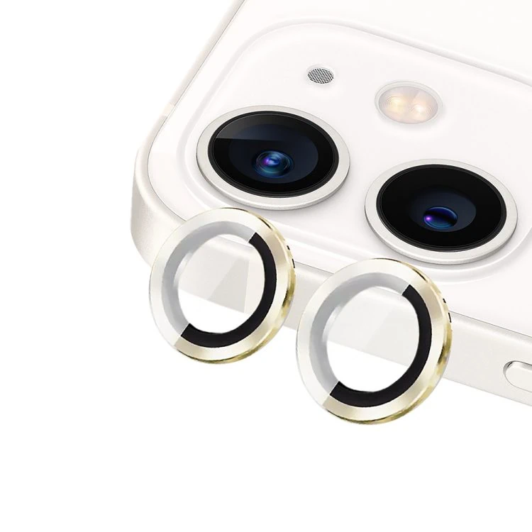 metalowa osłona obiektywów szkło na aparat iphone 12 mini złote