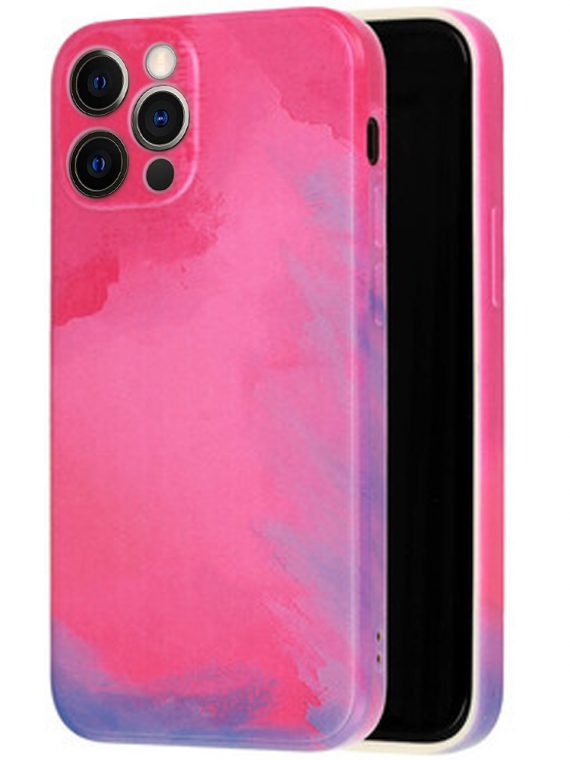 etui do iphone 12 pro watercolor painting elastyczne malowane pink splash