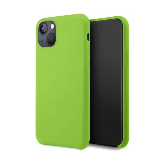 Etui do iPhone 13 silikonowe z mikrofibrą soft touch, zieleń wiosenna