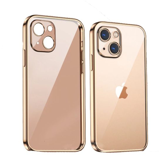 Etui do iPhone 14 Plus Premium golden z osłoną kamery, czerwone złoto