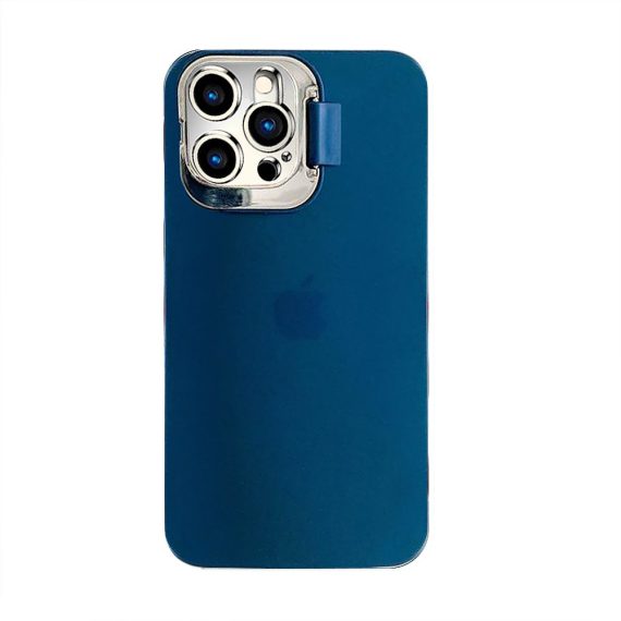 Etui do iPhone 12 Pro Max SmartDevil matowe niebieskie pacyficzne z metalową klapką na obiektyw