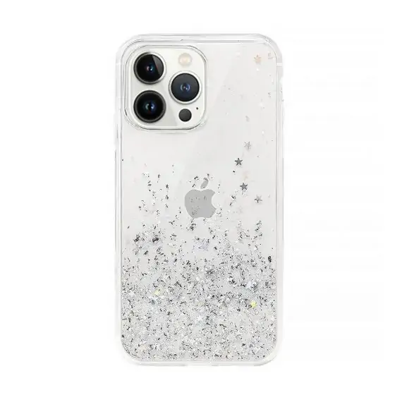 Etui do iPhone 13 Pro przeźroczyste silikonowe z brokatem