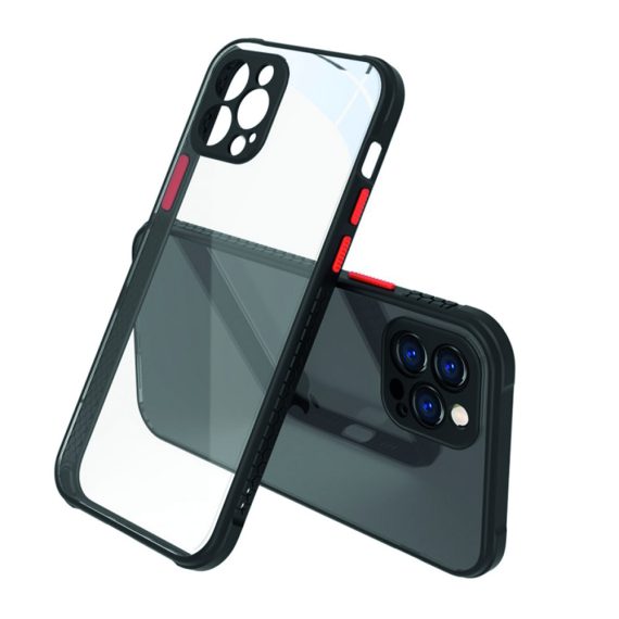 Etui bumper do iPhone 12 Pro super wytrzymałe odporne na wstrząsy, szklany tył