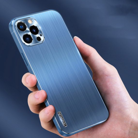 etui case ihpgone 12 pro 12promax metalowa obudowa chrom niebieski 1