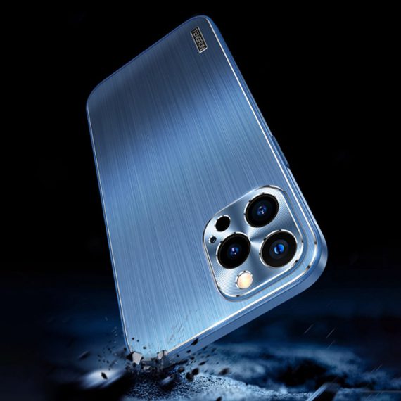 etui case ihpgone 12 pro 12promax metalowa obudowa chrom niebieski 3