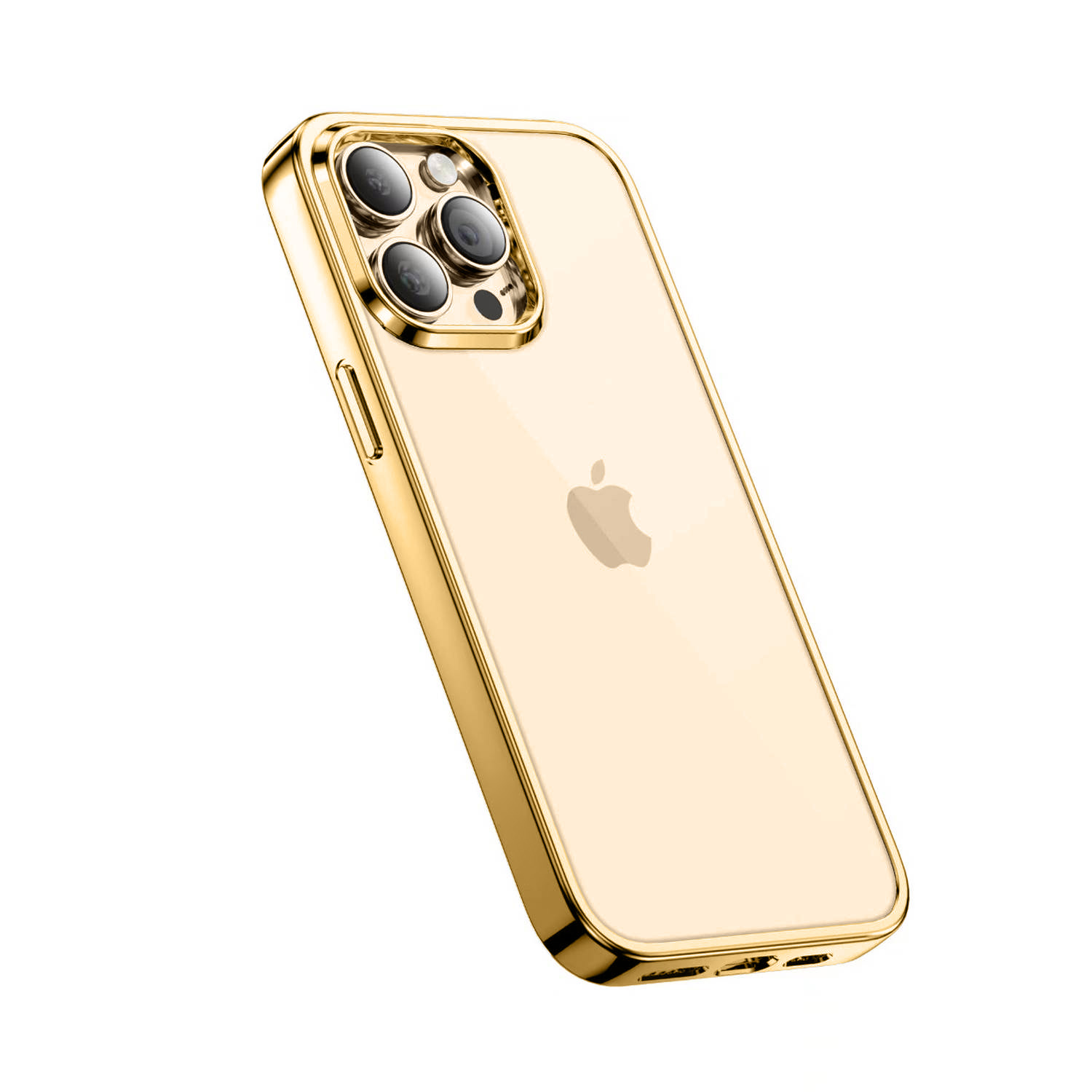 etui do iphone 13 pro jetech simple metallic gold przeźroczyste z ramką w kolorze złota