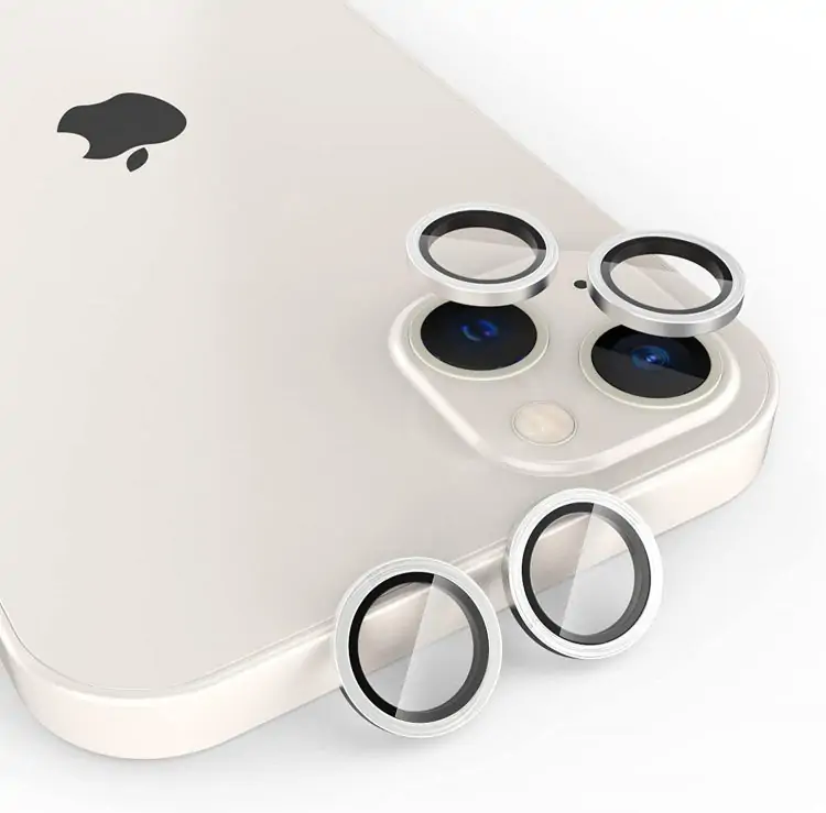 metalowa osłona obiektywów szkło na aparat iphone 13 mini srebrne