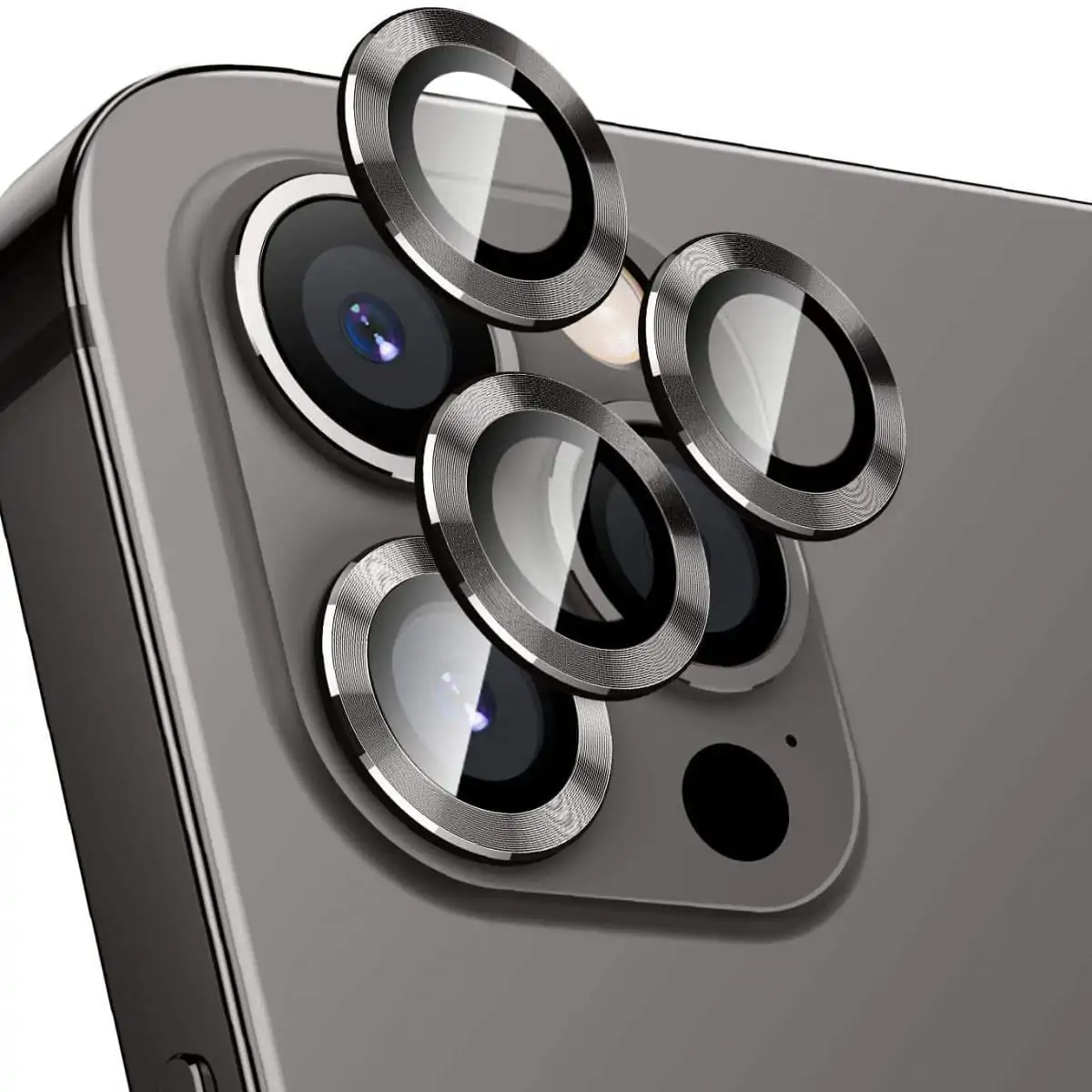 metalowa osłona obiektywów szkło na aparat iphone 12 pro max głęboka czerń