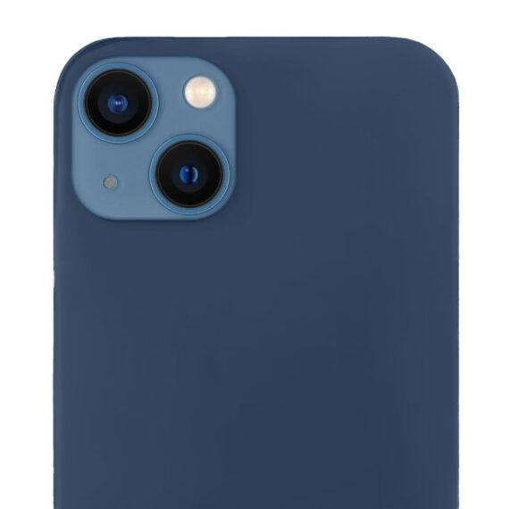 Etui do iPhone 13 Mini silikonowe z mikrofibrą soft touch, granatowe, nowe (3)