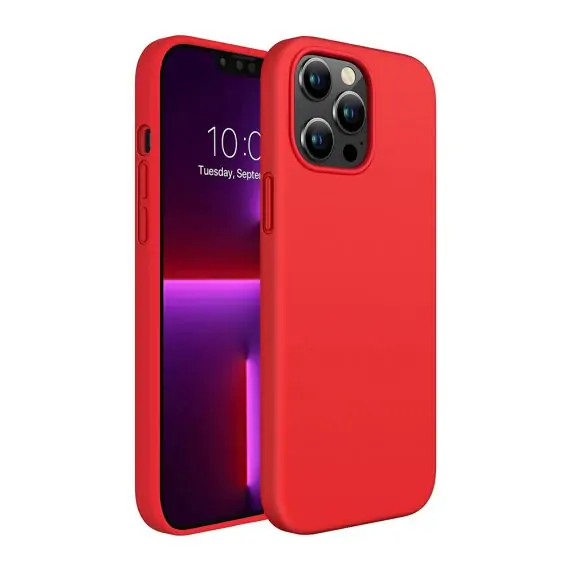 etui do iphone 13 mini silikonowe z mikrofibrą premium soft touch czerwone 5