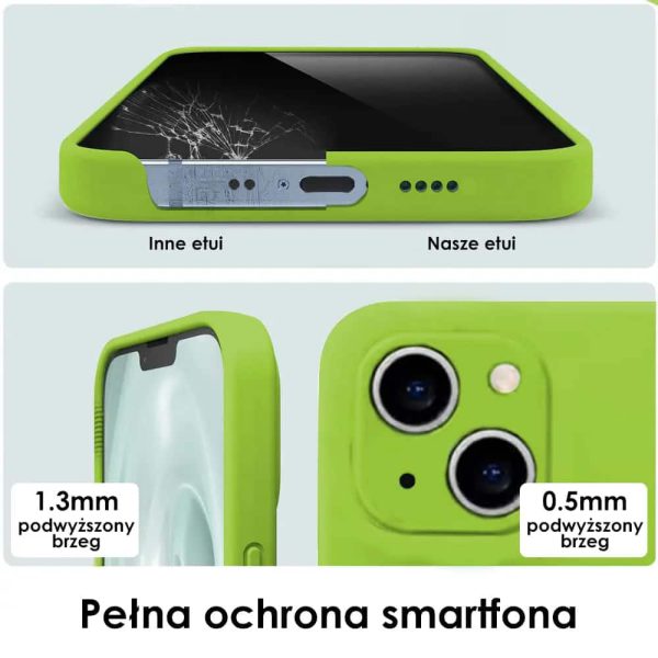 etui do iphone 13 mini silikonowe z mikrofibrą premium soft touch zieleń wiosenna 21