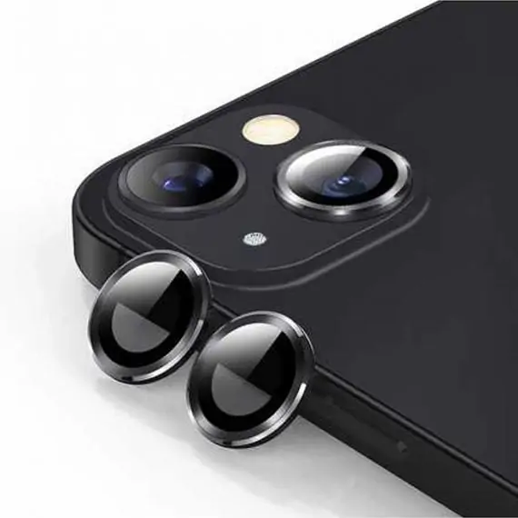 Metalowa osłona obiektywów szkło na aparat iPhone 13 głęboka czerń