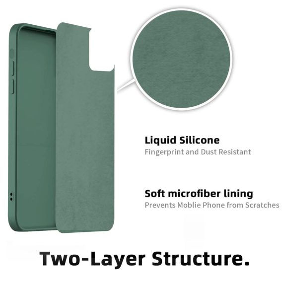 etui iphone 13 silikonowe z osłoną aparatu zielone 2