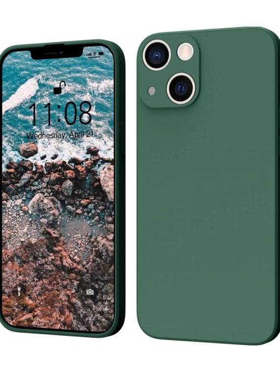 etui iphone 13 silikonowe z osłoną aparatu zielone 5