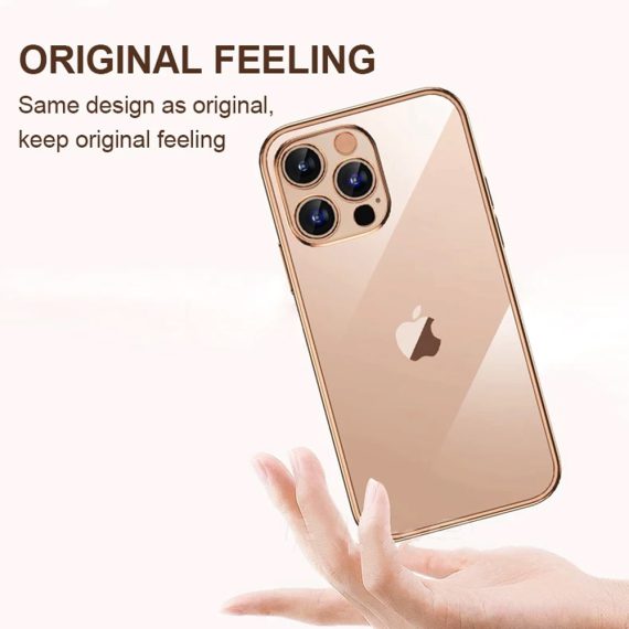 etui iphone 13 złota ramka gold crown 4