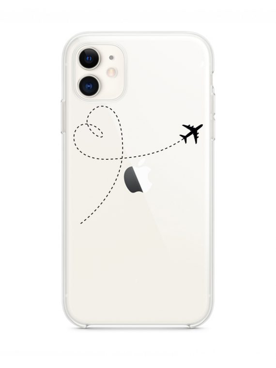 iphone 11 przezrocyste z nadrukiem slady samolotu 1
