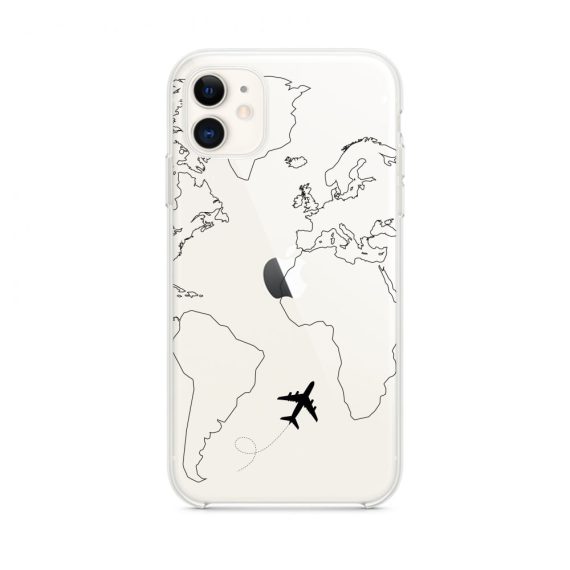 Etui do iPhone 11 przeźroczyste z nadrukiem podróż dookoła świata