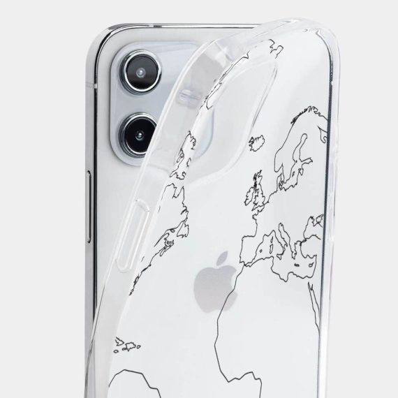 mock u iphone 12 przezrocyste z nadrukiem biały mapa 2