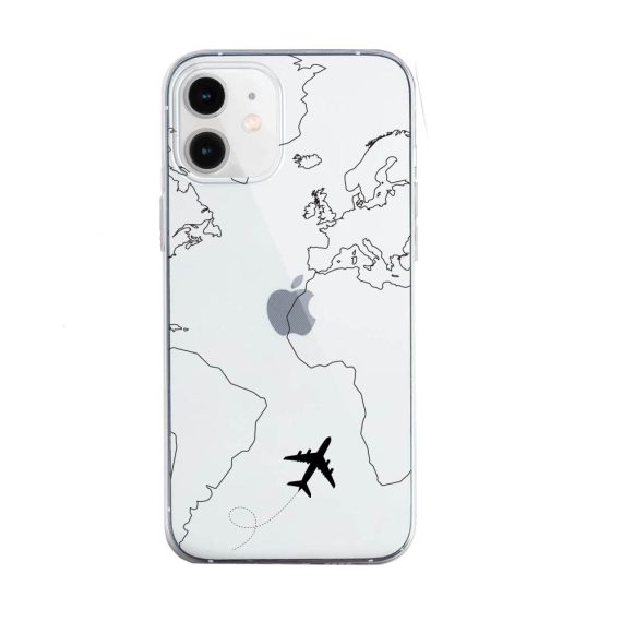 Etui do iPhone 12 mini silikonowe przeźroczyste z nadrukiem podróż dookoła świata