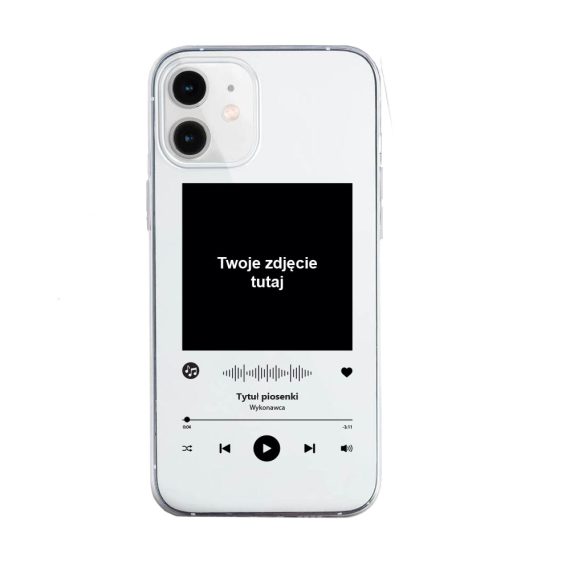 mock u iphone 12 przezrocyste z nadrukiem biały muzyka 2