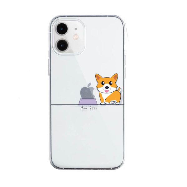 mock u iphone 12 przezrocyste z nadrukiem biały pies