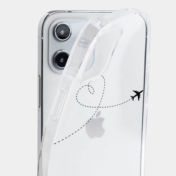 mock u iphone 12 przezrocyste z nadrukiem biały samolot 2
