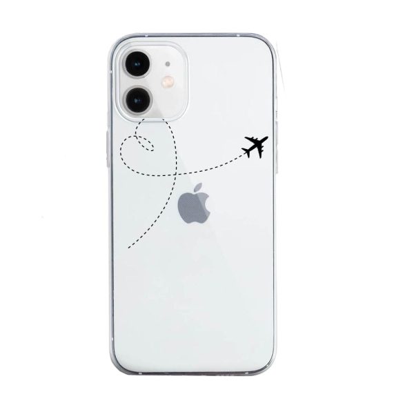 mock u iphone 12 przezrocyste z nadrukiem biały samolot