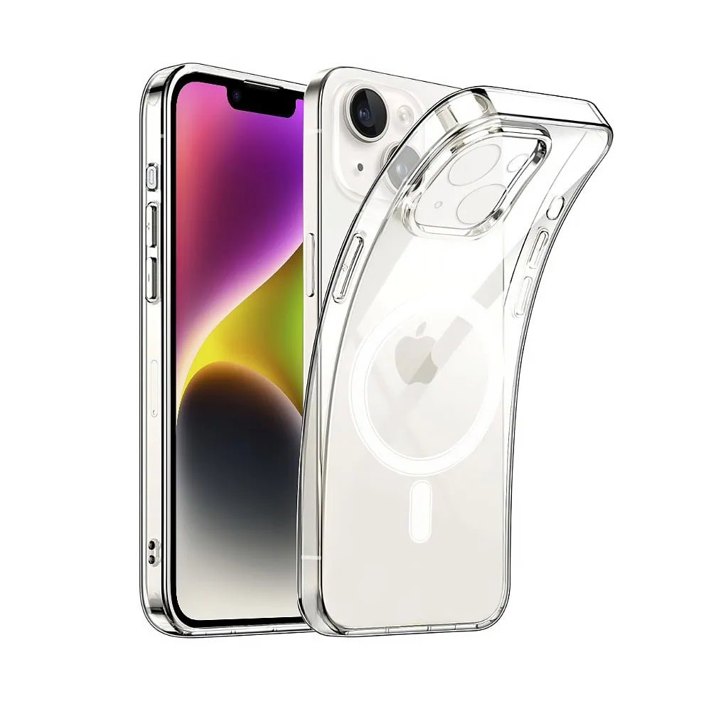 etui do iphone 13 mini clear case, osłona aparatu, elastyczny tył z magsafe, przeźroczyste