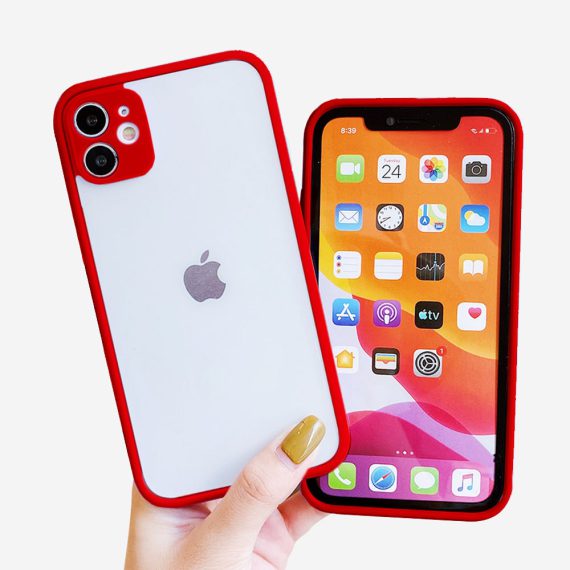 etui iphone 11 silikonowe czerwone z kolorowymi przyciskami 3